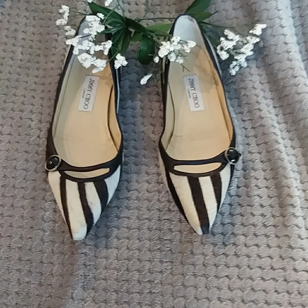 Jimmy Choo zebra kitten heal pump shoes